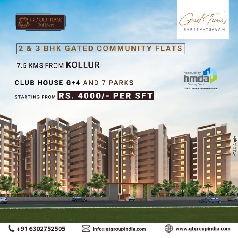 Apartments for Sale in Kollur | Shreevatsavam by Good Time Builders in  listed under Real Estate - Appartments for Sale