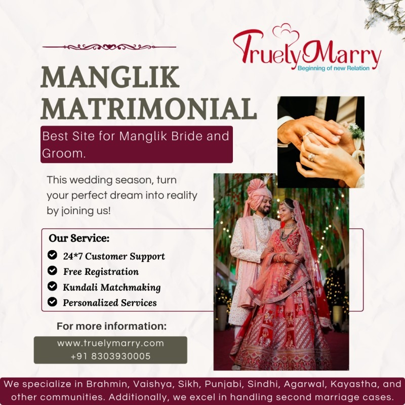 Find Your Perfect Match on TruelyMarry- Manglik Matrimony in  listed under Matrimony - Brides