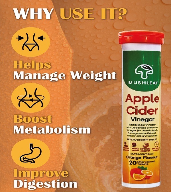 Order Apple Cider Fat Cutter Orange Flavour Online from MushLeaf in  listed under Lifestyle - Health / Beauty