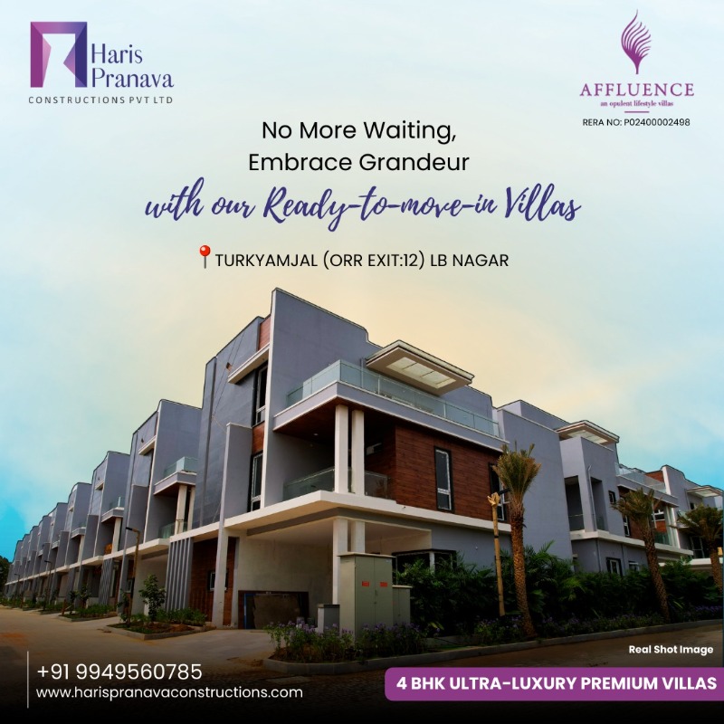 Luxury villas in hyderabad in  listed under Real Estate - Appartments for Sale