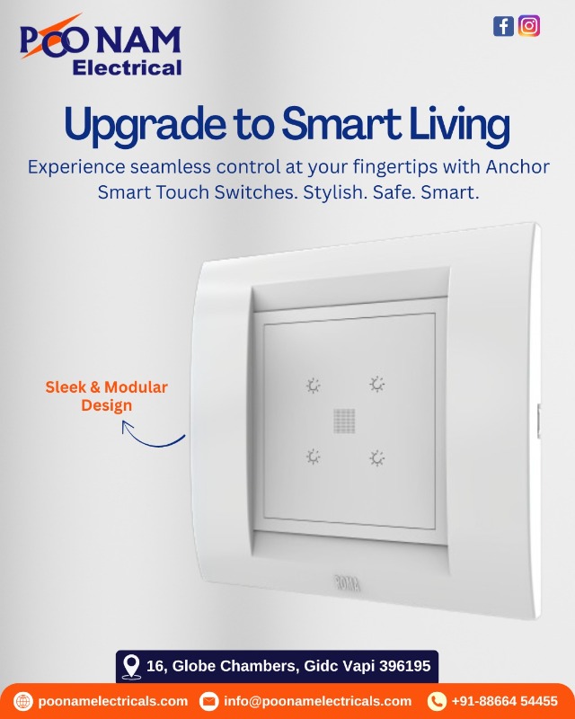 Find Reliable Anchor Switches Distributor– Poonam Electricals at Affordable Prices in  listed under Services - Other