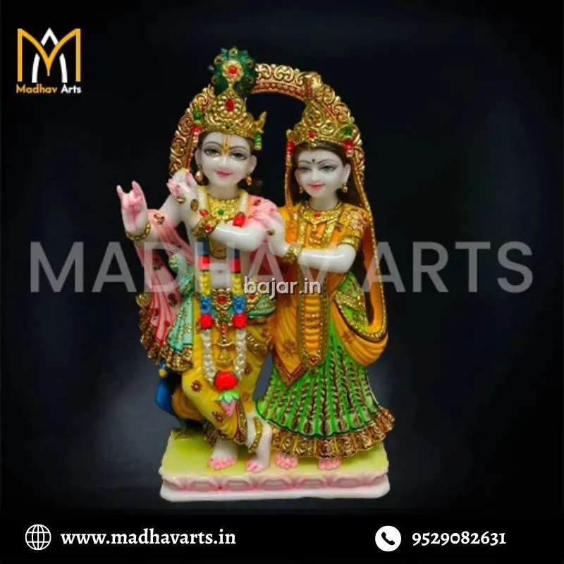 Customized Radha Krishna Marble Statue in Premium Marble